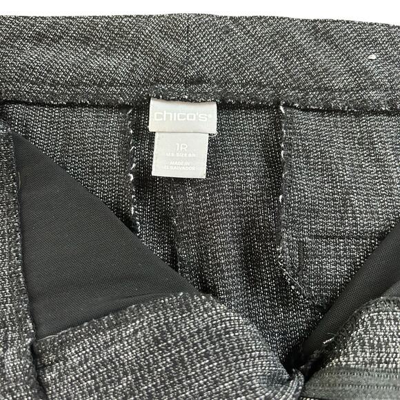 Chico's Dress Pants Women 0 US Size 8R Speckled Gray Woven Cropped Rayon Blend - Picture 9 of 15
